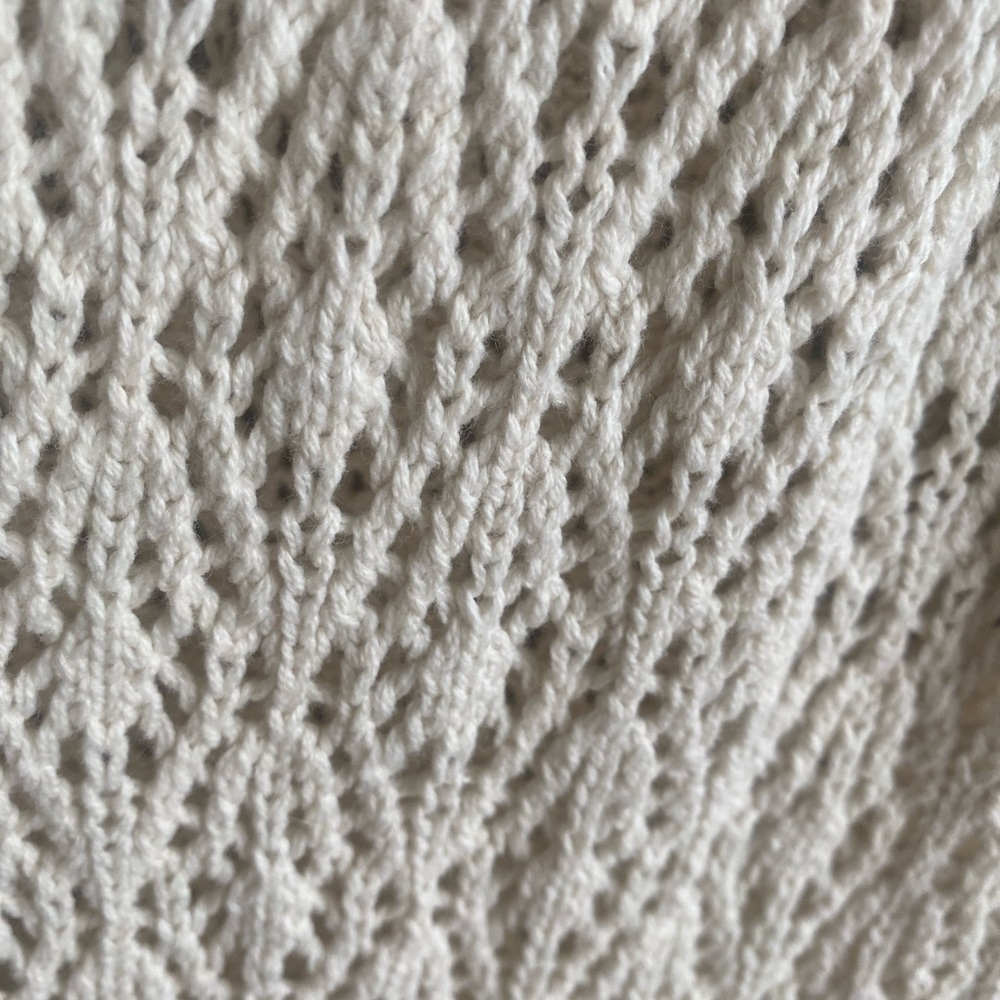 Freshman 1996 Duster Women’s M Beige Crochet Sleeveless‎ Vest Boho Cottage Core - Picture 4 of 10
